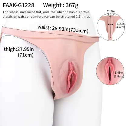 Ella Beginner Realistic Vagina Pants, Portable Hollow Crossdresser Panties for New Users