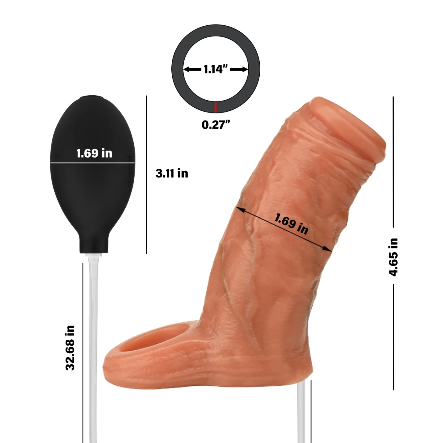 Felix 5.3" x 1.85" Flesh Cock Sleeve With Water Spay Function