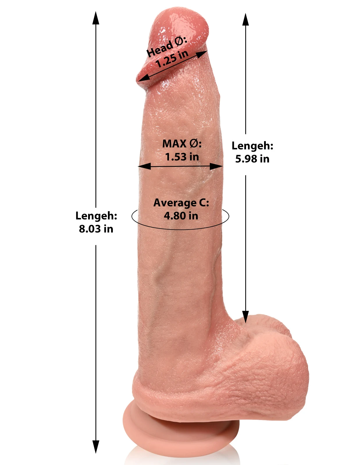 Gabriel  6 inch  Flesh-Tone Realistic Big Glans Dildo