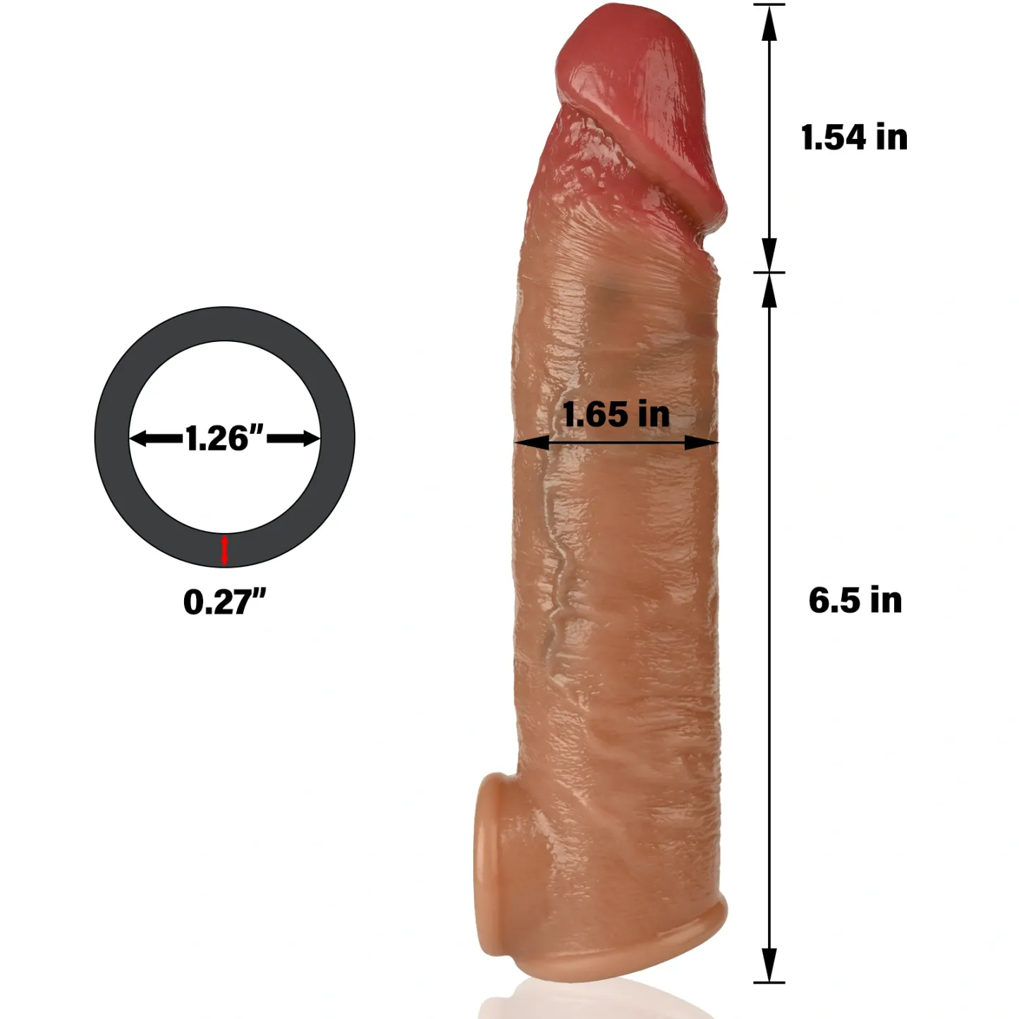 Gabriel 8" x 1.65" Flesh Realistic Dick Sleeve Extender