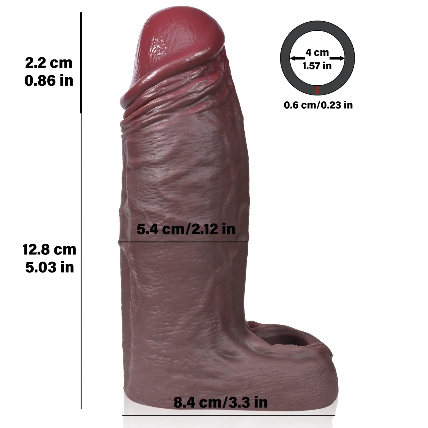 Gavin 5.9"x2.1" Skin-Safe Silicone Realistic Cock Sleeve Male Delay Enhancer
