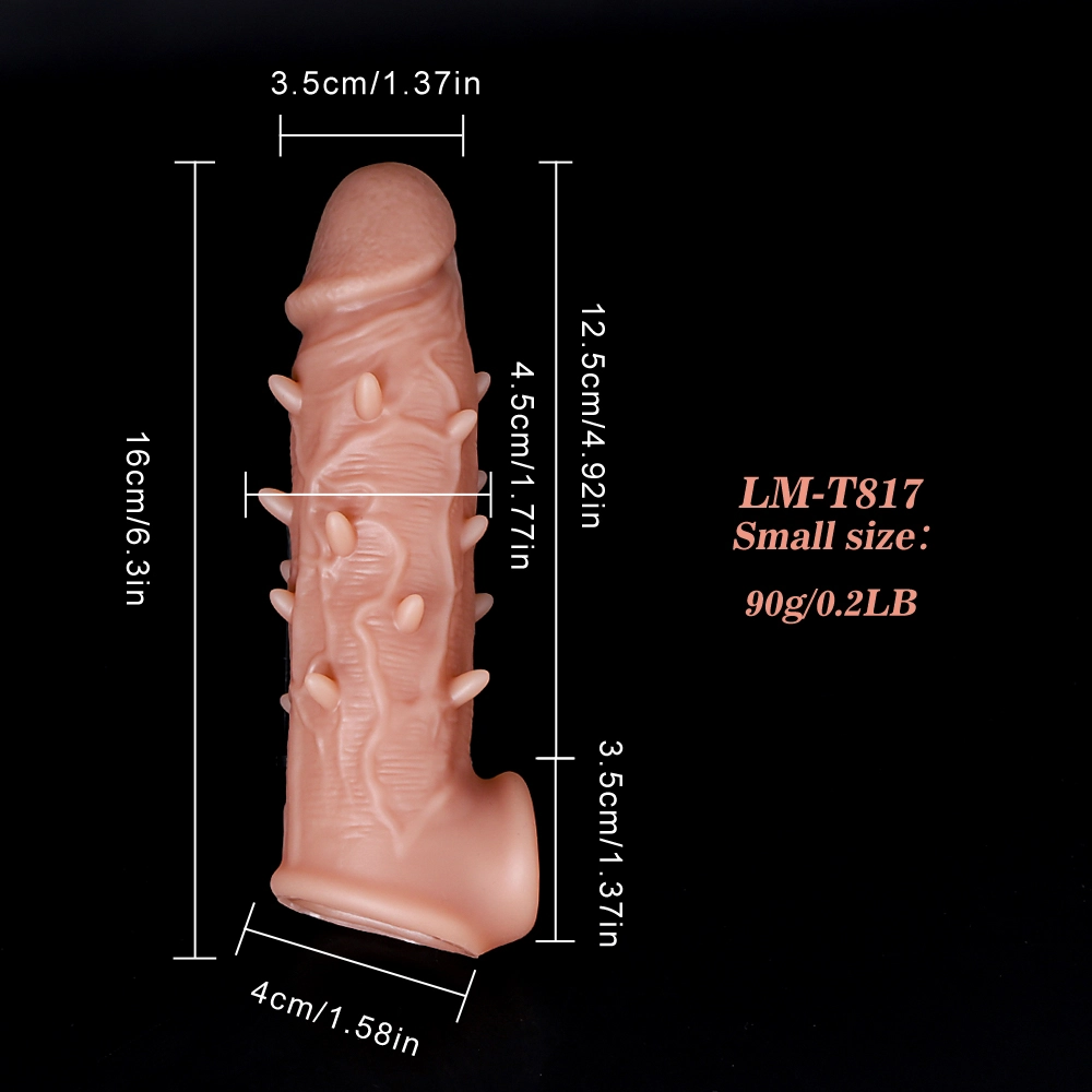 Hashid 7.1" x 2.1" Flesh Cock Extender With Textured Bumps