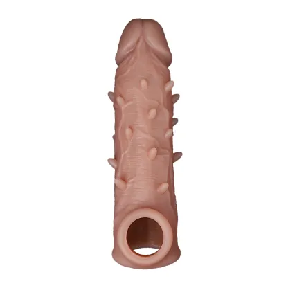 Hashid 7.1" x 2.1" Flesh Cock Extender With Textured Bumps