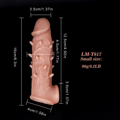 Hashid 7.1" x 2.1" Flesh Cock Extender With Textured Bumps