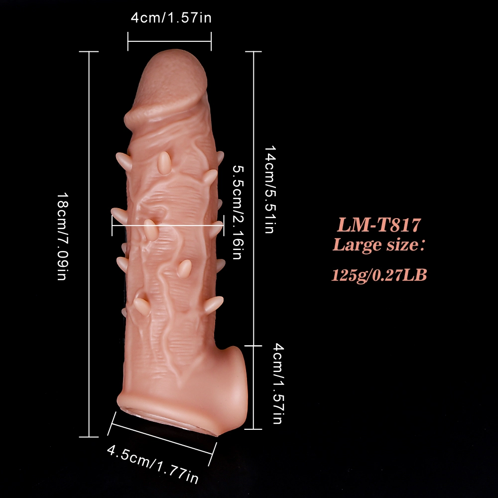 Hashid 7.1" x 2.1" Flesh Cock Extender With Textured Bumps