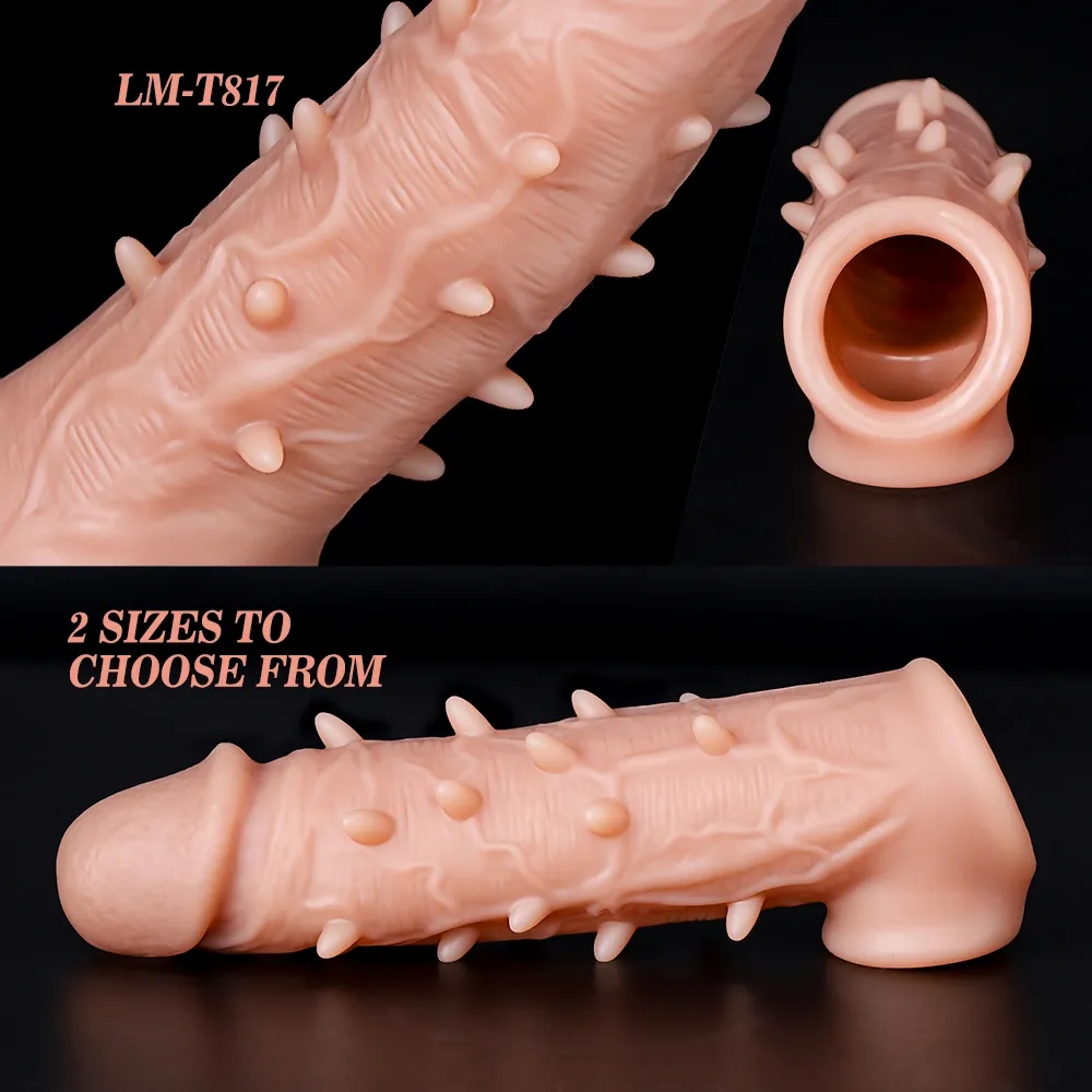 Hashid 7.1" x 2.1" Flesh Cock Extender With Textured Bumps