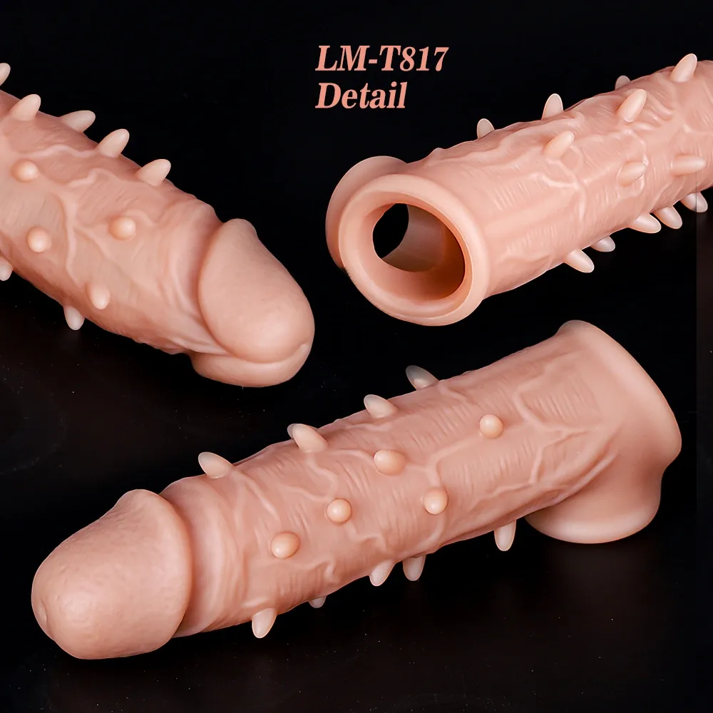 Hashid 7.1" x 2.1" Flesh Cock Extender With Textured Bumps