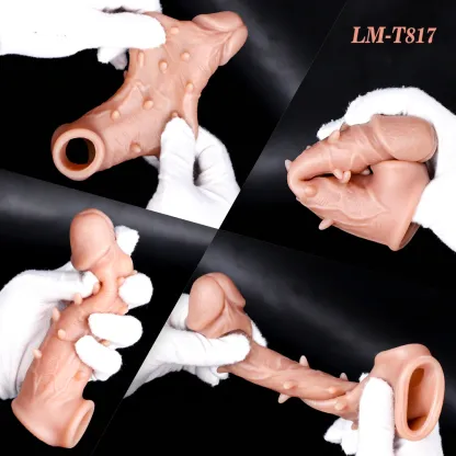 Hashid 7.1" x 2.1" Flesh Cock Extender With Textured Bumps