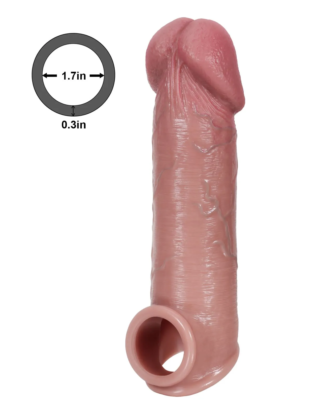 Hunter 8.5” x 2” Big Glans Realistic Huge Cock Sleeve