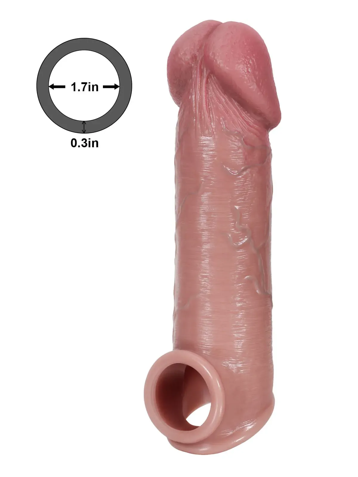 Hunter 8.5” x 2” Big Glans Realistic Huge Cock Sleeve