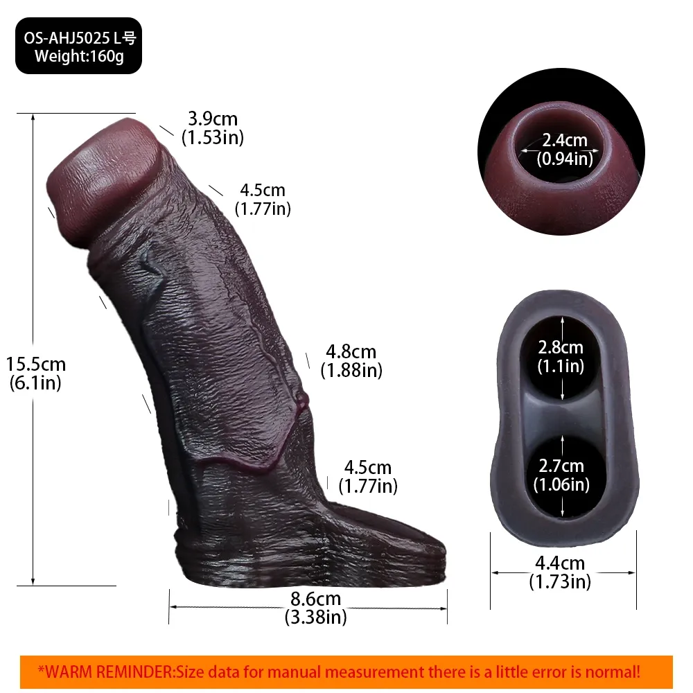 Jason 6.1“ x 1.9” Liquid Silicone Open Ended Cock Girth Sleeve