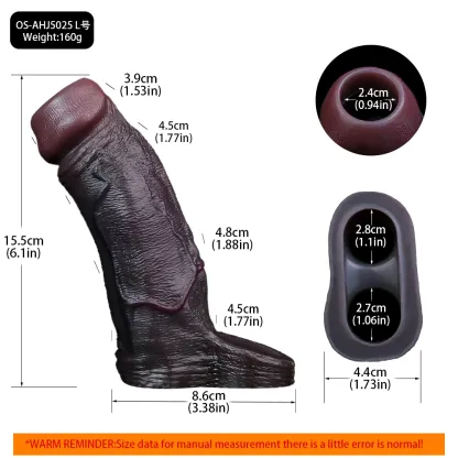 Jason 6.1“ x 1.9” Liquid Silicone Open Ended Cock Girth Sleeve
