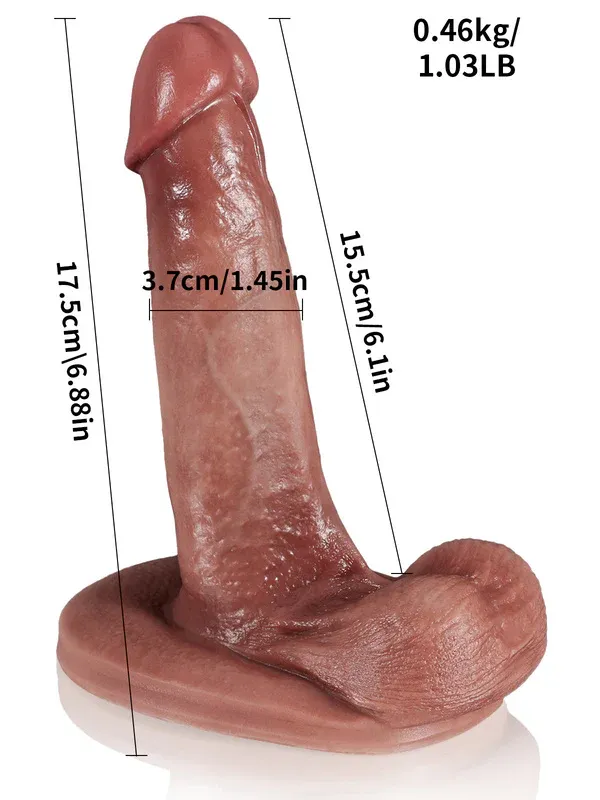 Hugo 6.9" x 1.5" Flesh Realistic Dildo With Sliding Skin and Moving Balls