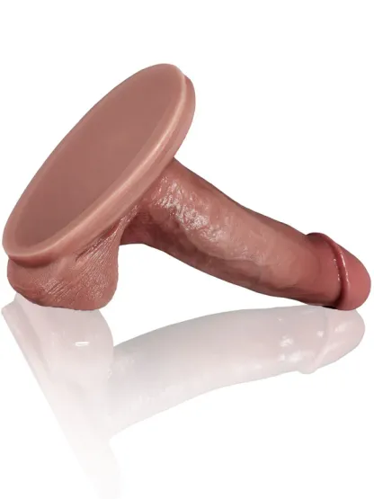Hugo 6.9" x 1.5" Flesh Realistic Dildo With Sliding Skin and Moving Balls