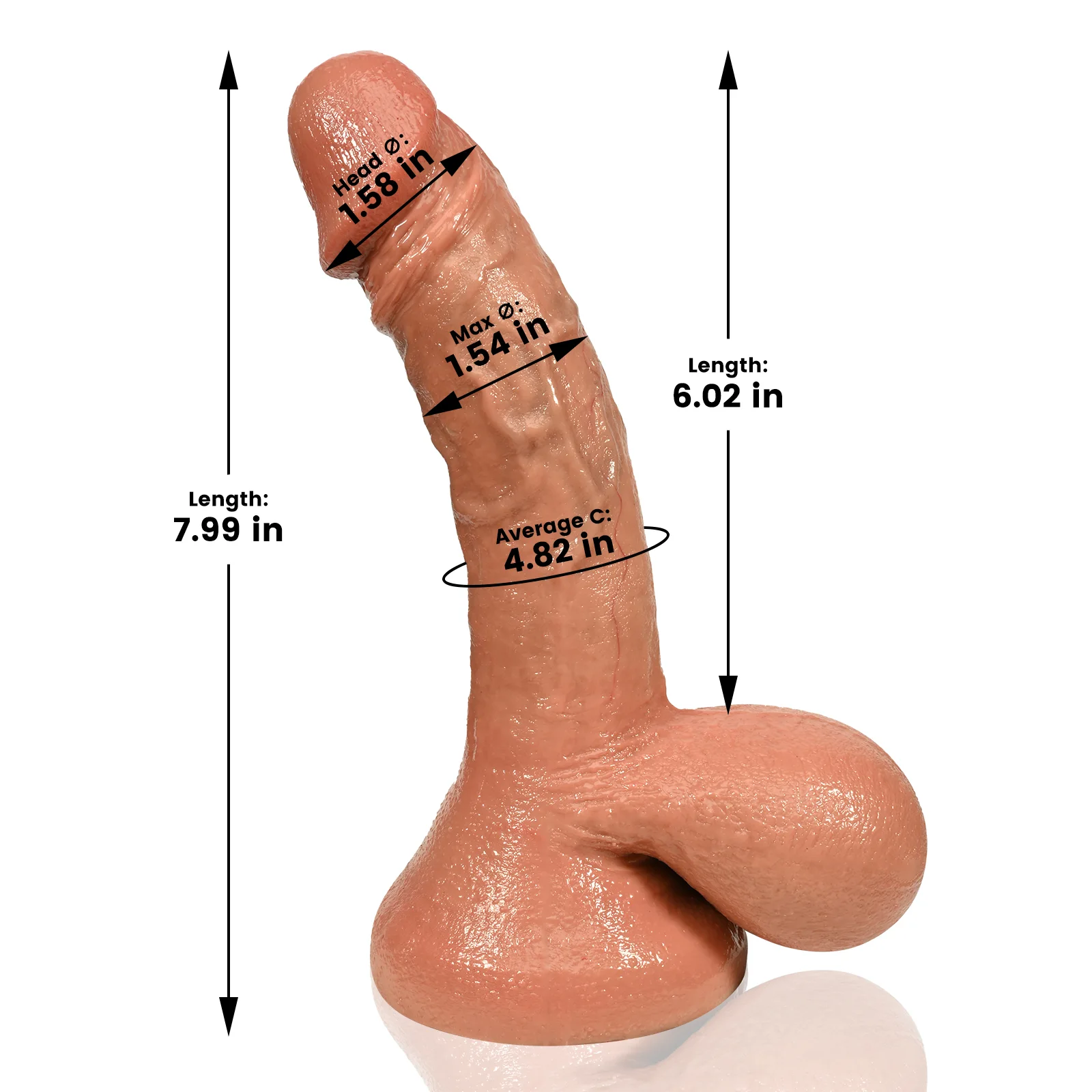 Leo 7 inch Flesh Realistic Dildo with Big Balls