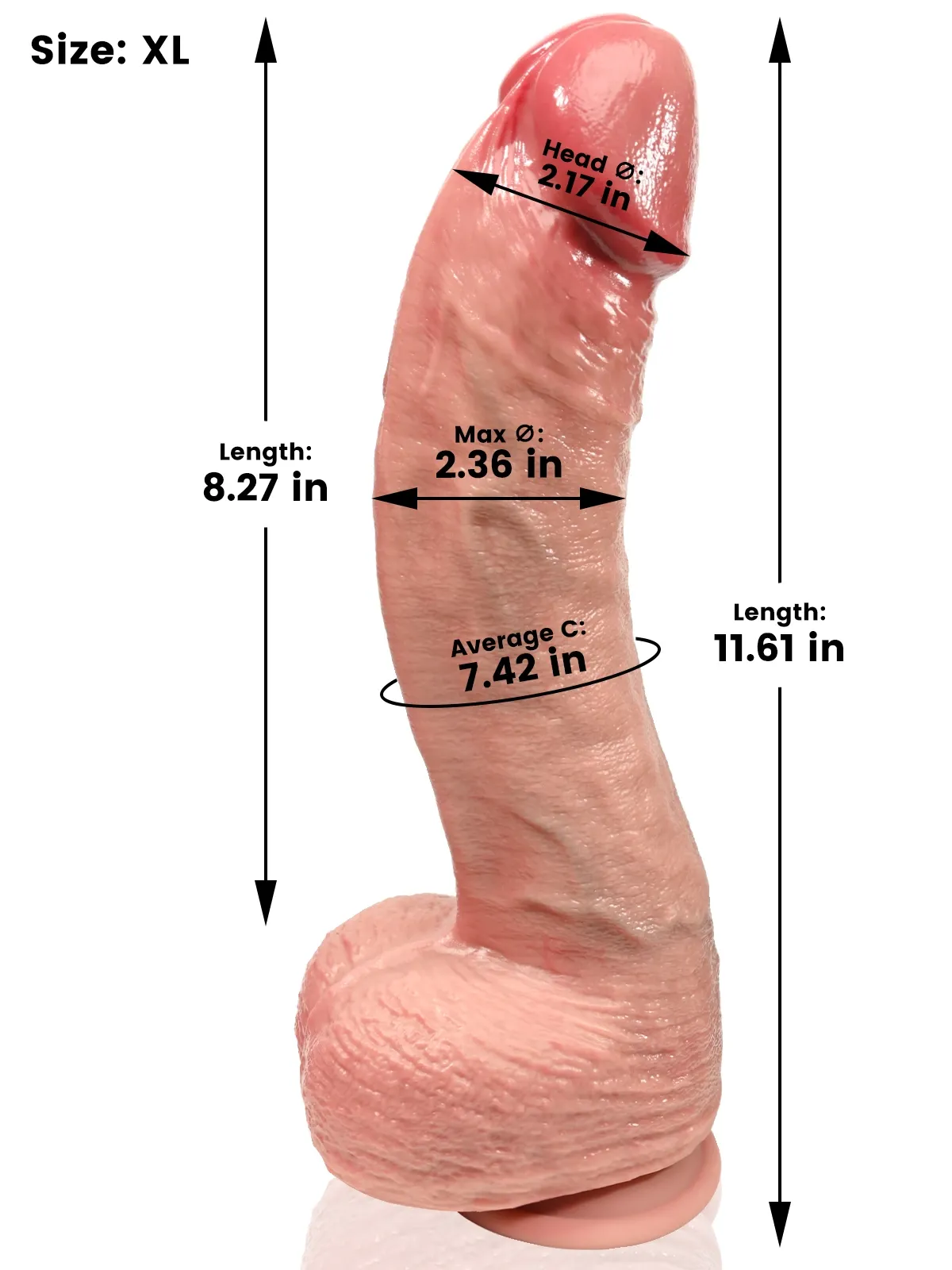 Logan Flesh Like Curved Realistic Dildo with 4 Size