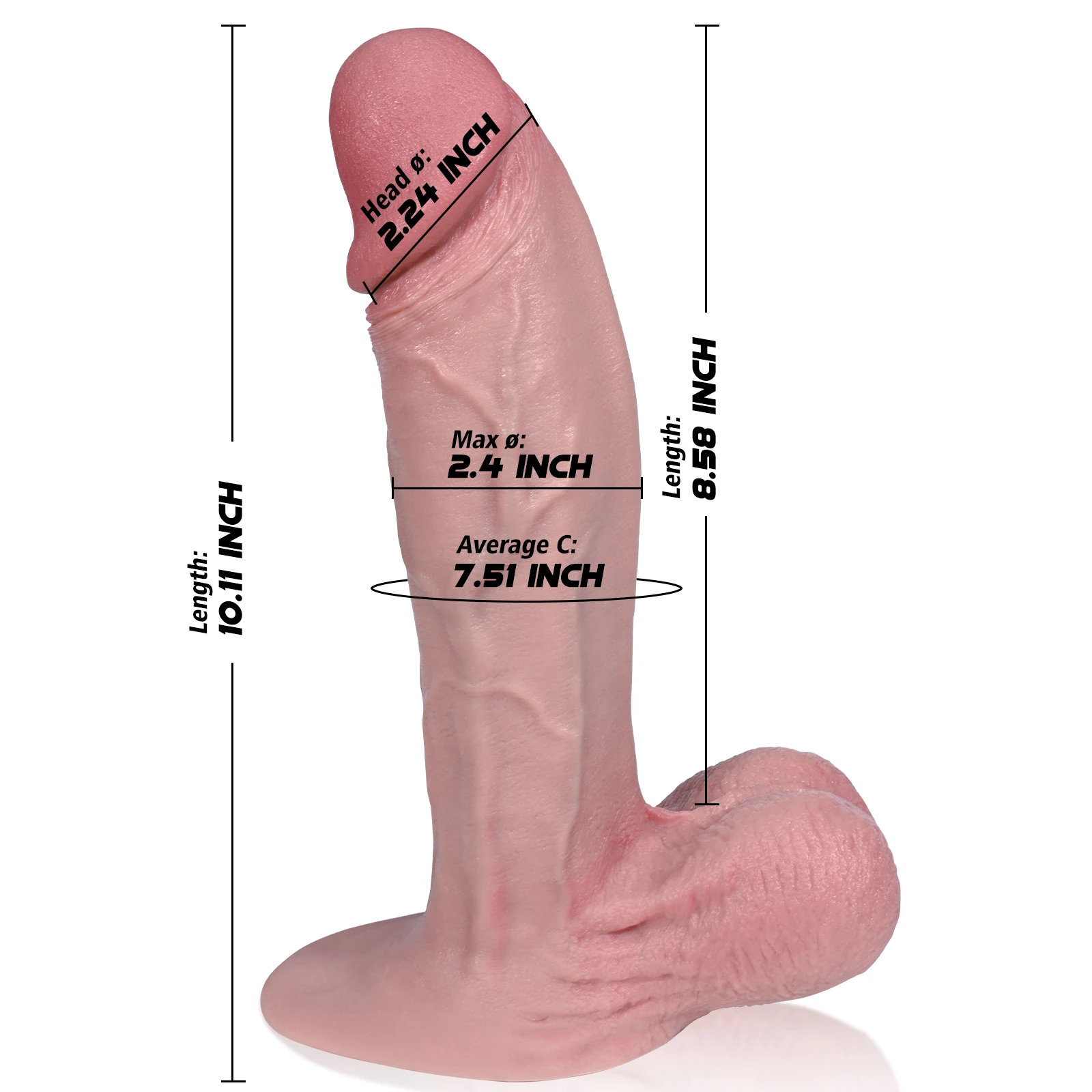 Lucas 10"x2.4" Lifelike Silicone Realistic Dildo for Women with Strong Suction Cup