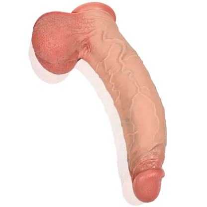 Malik 16" x 3.7"  Huge Curved Suction Cup Dildo-DickExtension