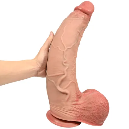 Malik 16" x 3.7"  Huge Curved Suction Cup Dildo-DickExtension