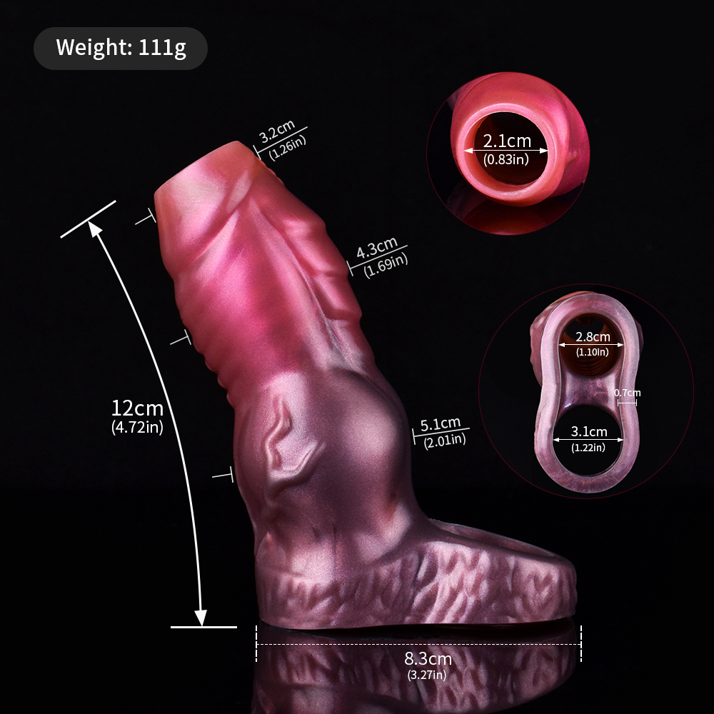 Axe Fantasy Red Monster Penis Girth Sleeve in 3 Size