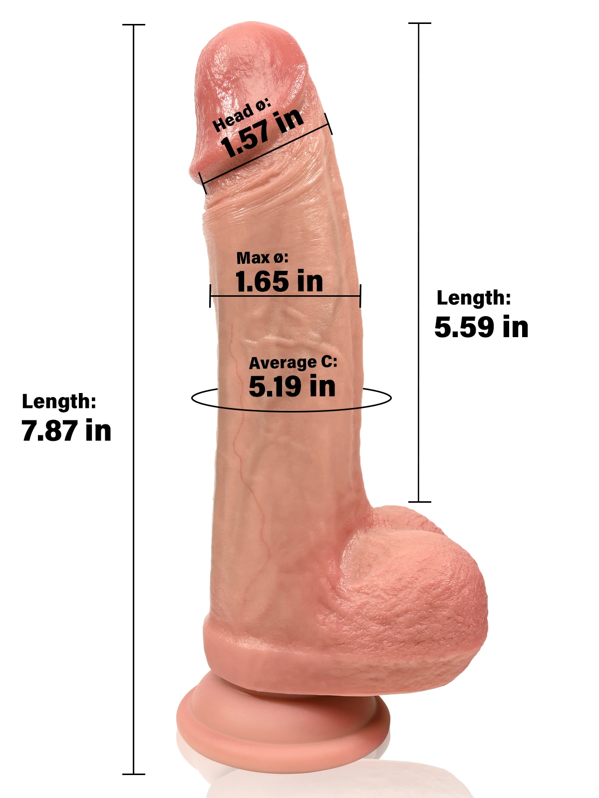 Noah 5.6" x 1.65"  Flesh Thick Realistic Dildo with Big Glans
