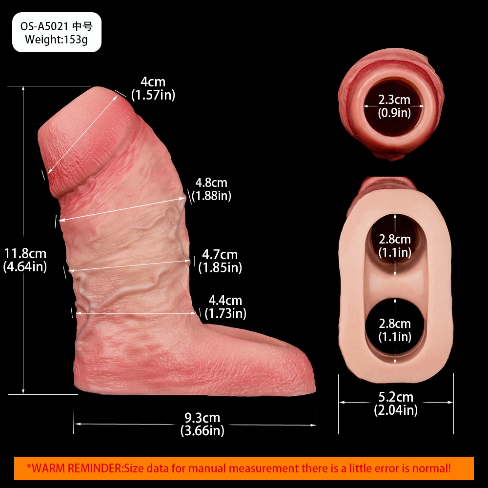 Ben 6.7” x 2” Open-End Realistic Soft Silicone Penis Girth Sleeve