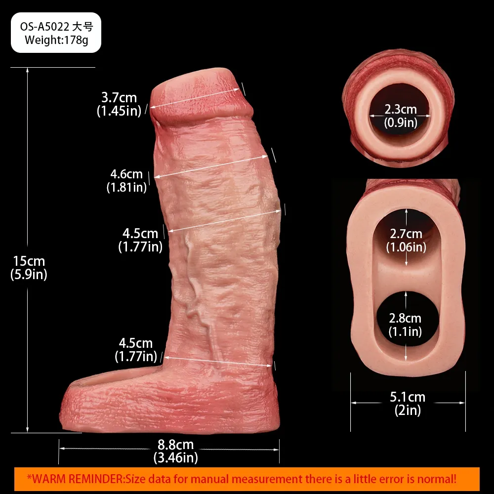 Maui 5.9” x 1.77” Realistic Thick Cock Girth Sleeve(S-L)