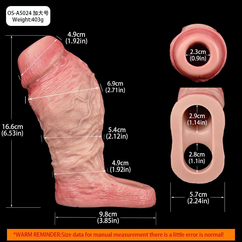 Larry Thick Penis Girth Sleeve 4 Sizes Available