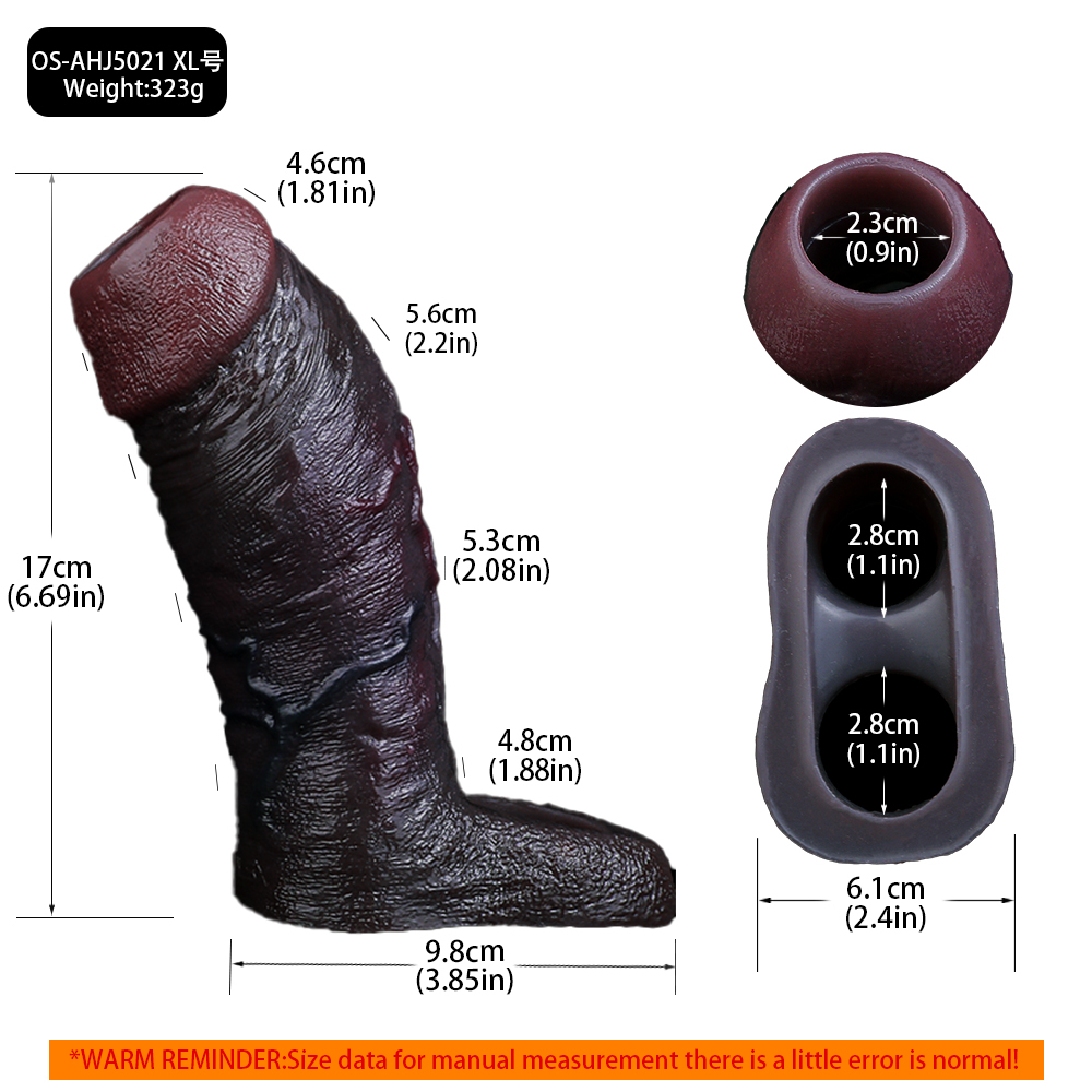 Jim 6.7“ x 2.2” Black Liquid Silicone Penis Girth Sleeve