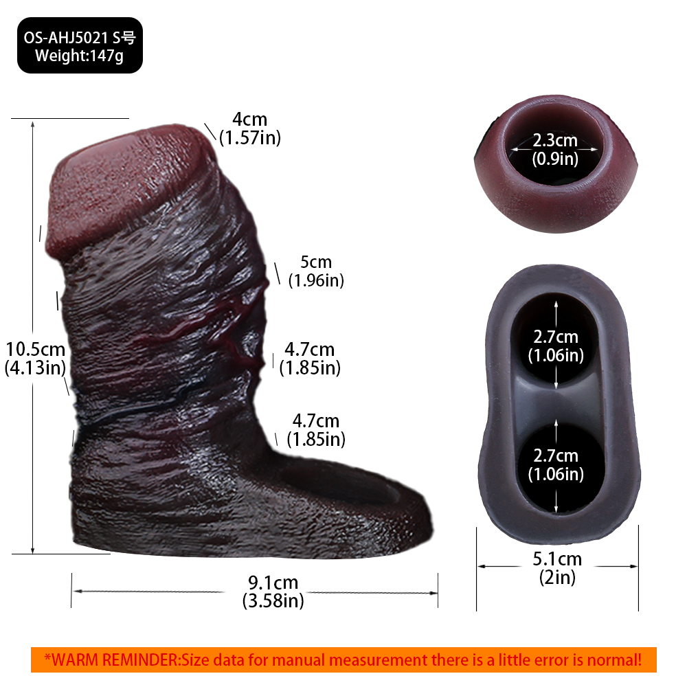 Jim 6.7“ x 2.2” Black Liquid Silicone Penis Girth Sleeve