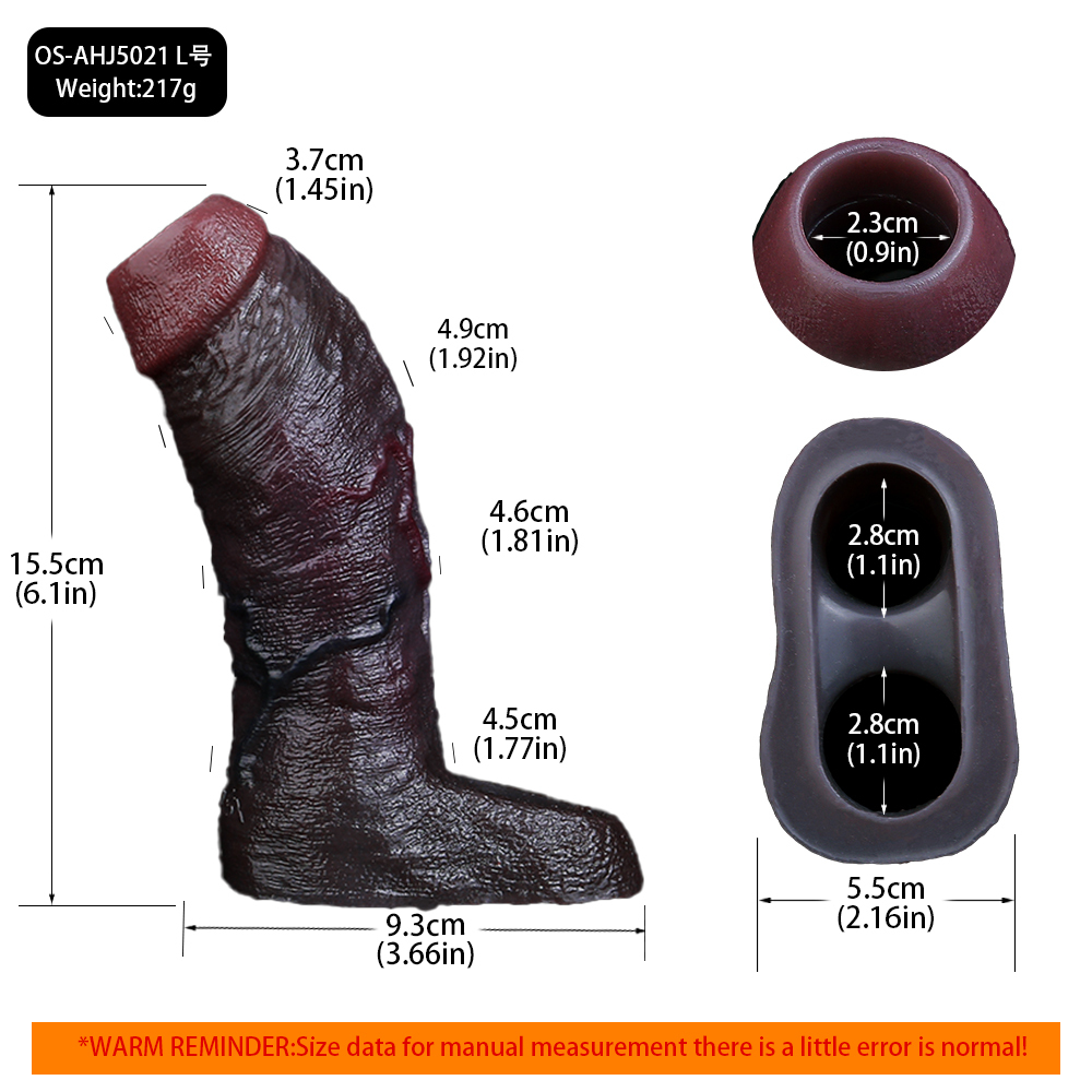 Jim 6.7“ x 2.2” Black Liquid Silicone Penis Girth Sleeve