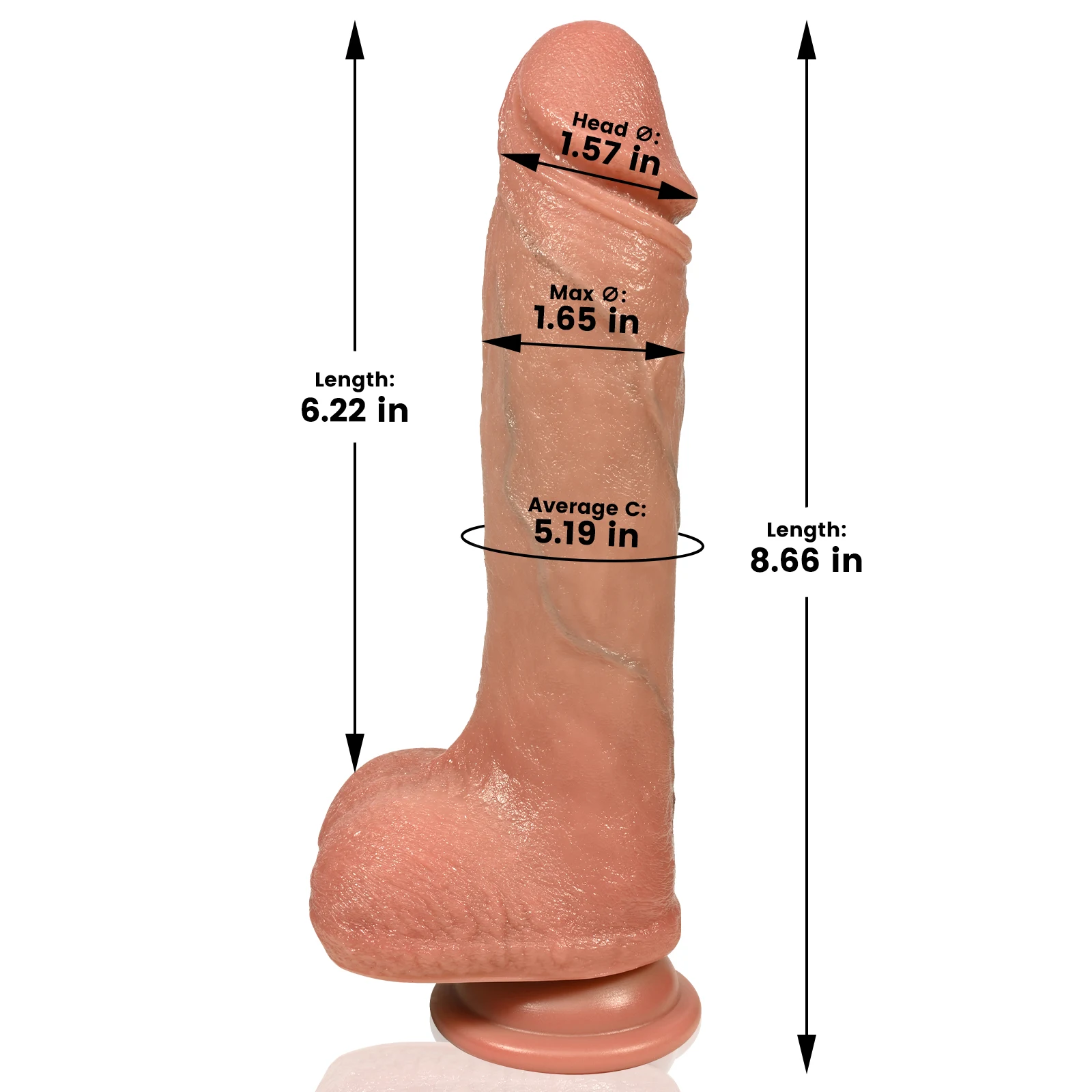 David 8 inch Realistic Thrusting Fat Thick Dildo 