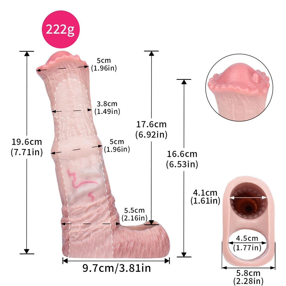 Realistic Horse Penis Sleeve, Fantasy Sleeve, 2 Sizes For Enhancing & Delay Ejaculation
