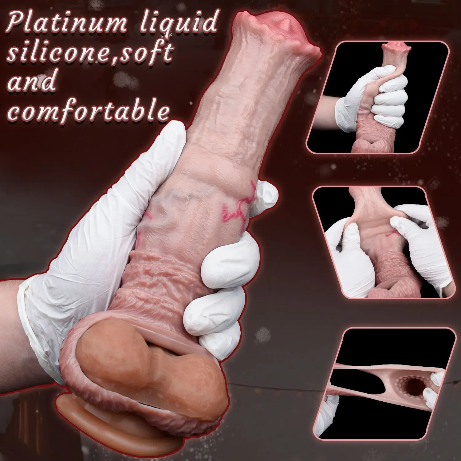 Realistic Horse Penis Sleeve, Fantasy Sleeve, 2 Sizes For Enhancing & Delay Ejaculation