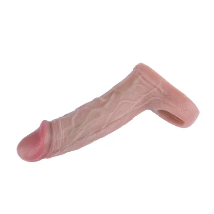 Hashid 6.6"x1.6" Realistic Silicone Penis Sleeve with Remote Control & Adjustable Plugs
