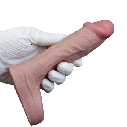 Hashid 6.6"x1.6" Realistic Silicone Penis Sleeve with Remote Control & Adjustable Plugs