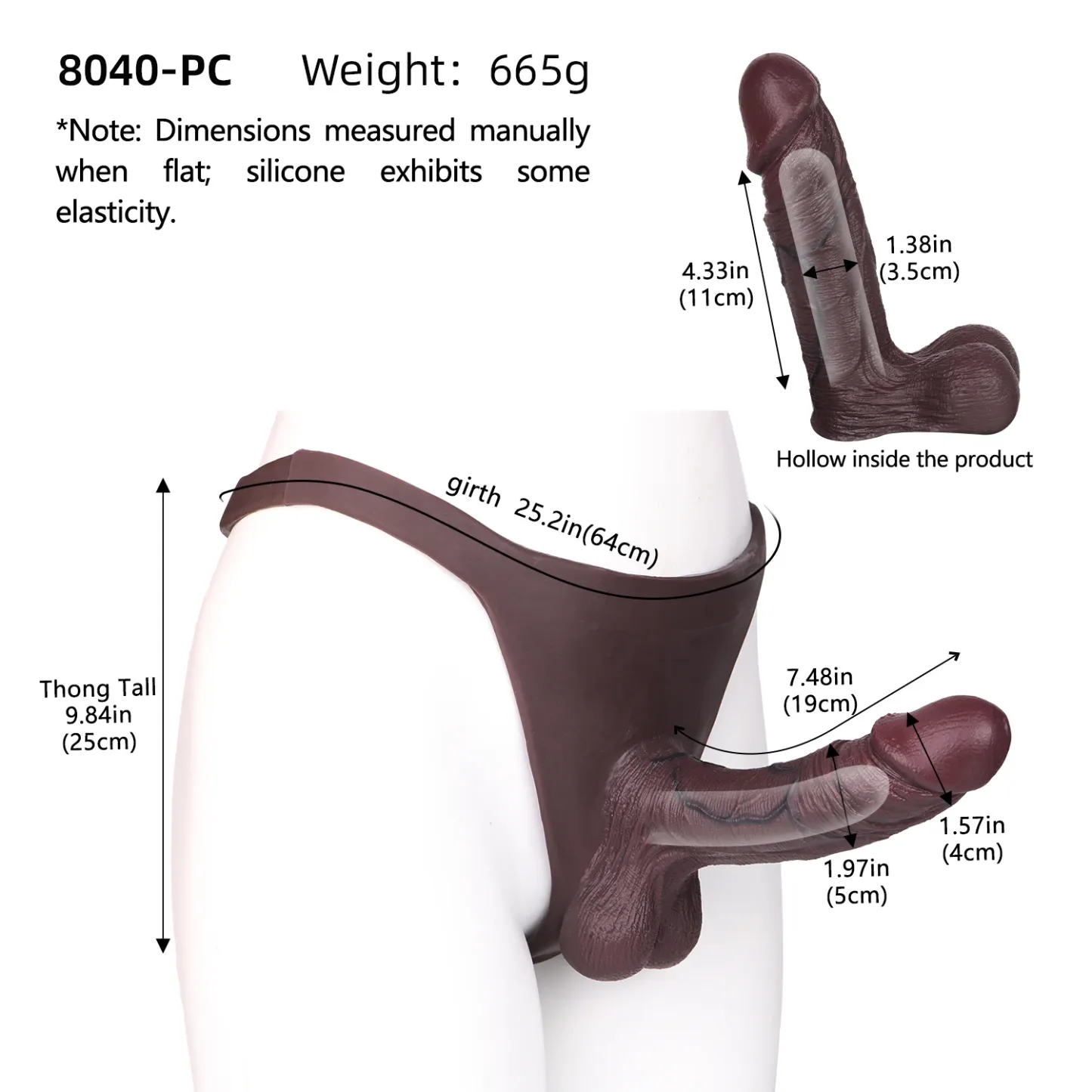 Robert 7.5" x 2" Black Wearable Thong Penis Sleeve