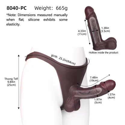 Robert 7.5" x 2" Black Wearable Thong Penis Sleeve