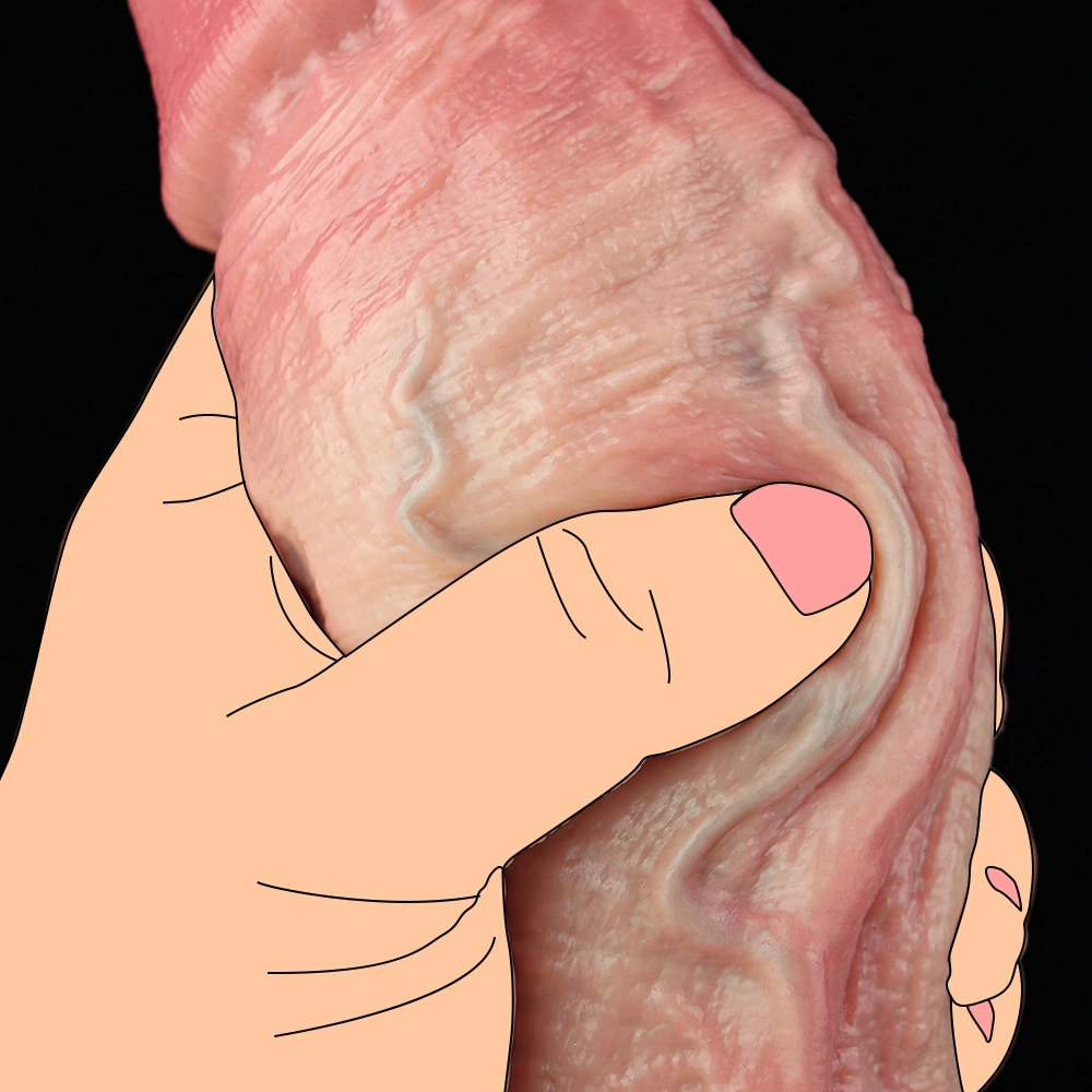Ryan 5.5"x2.3" Double Density Sliding Skin Silicone Realistic Dildo with Visible Veins