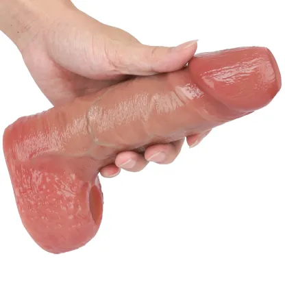 Smith 7.7" x 2.1" Flesh Open-End Realistic Cock Girth Sleeve 