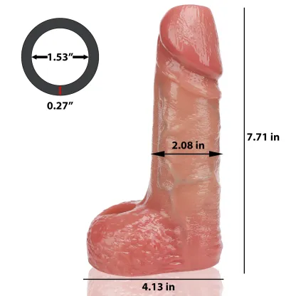 Smith 7.7" x 2.1" Flesh Open-End Realistic Cock Girth Sleeve 