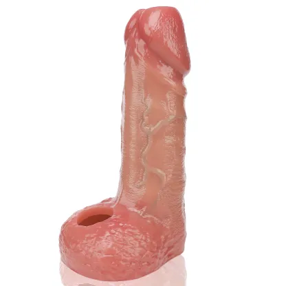 Smith 7.7" x 2.1" Flesh Open-End Realistic Cock Girth Sleeve 