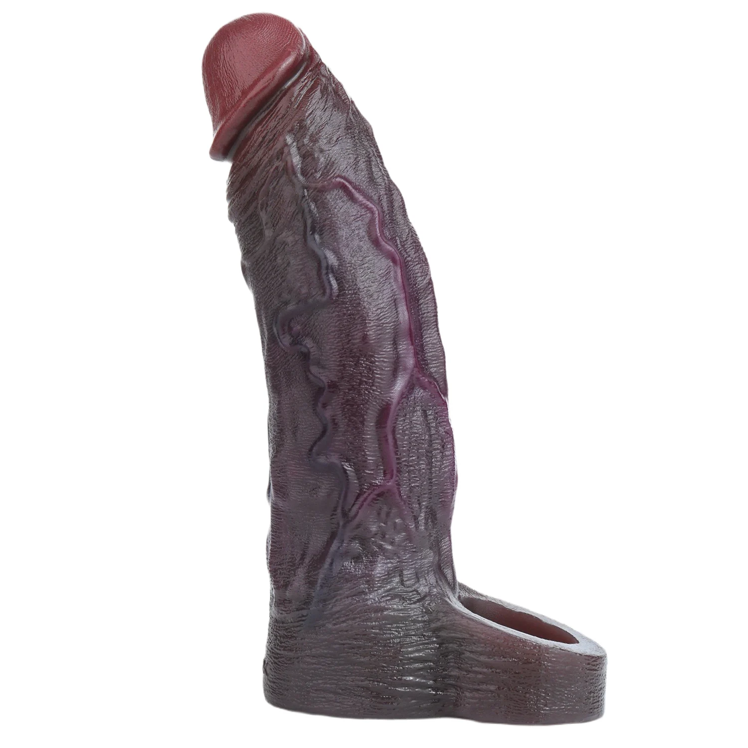 Tommy 8"×1.8" Realistic Black Cock Sleeve , Body-Safe Silicone Extender Sleeve