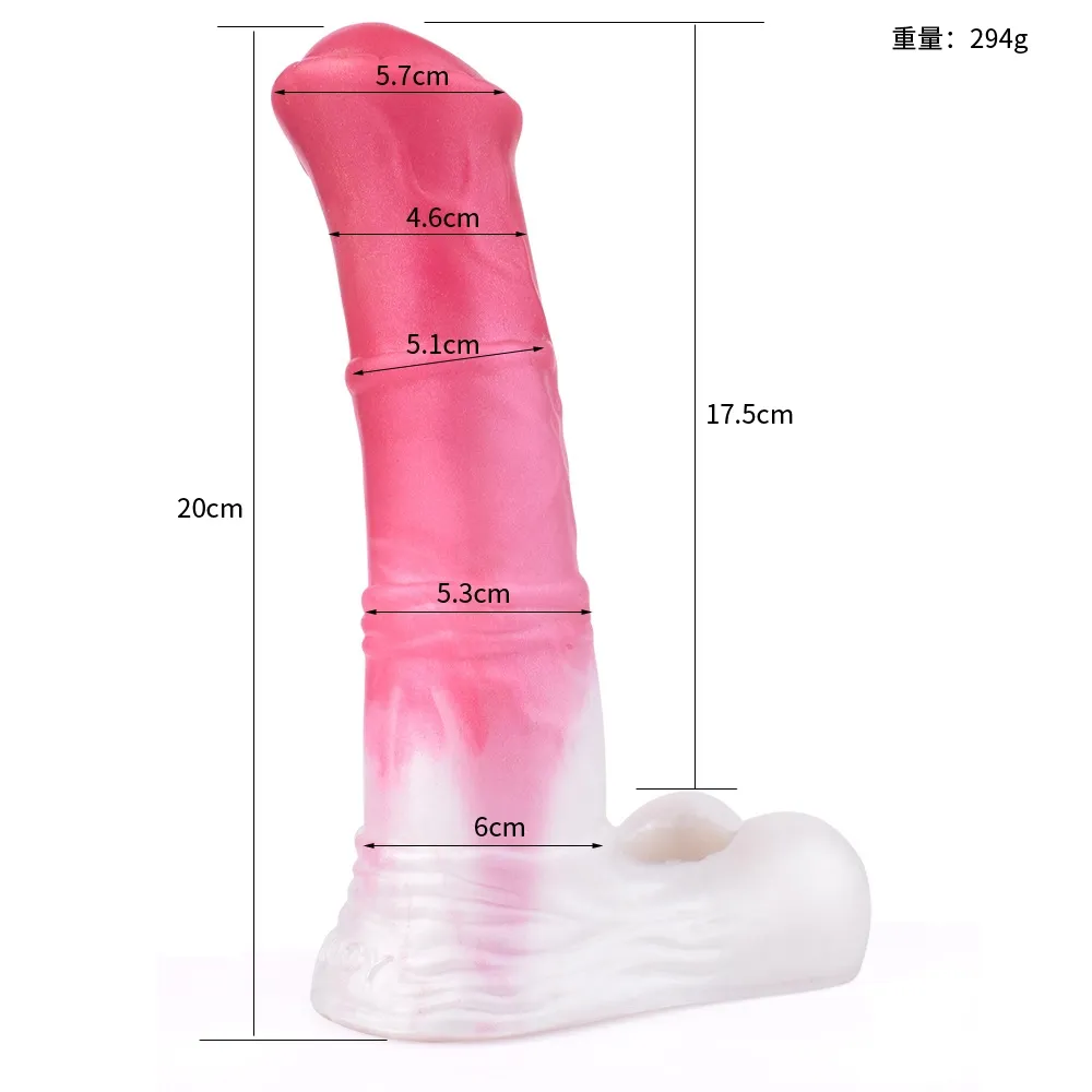 7" x 1.69" White&Red Horse Fantasy Dick Sleeve