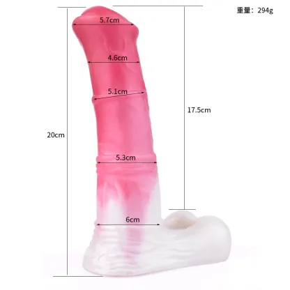 7" x 1.69" White&Red Horse Fantasy Dick Sleeve