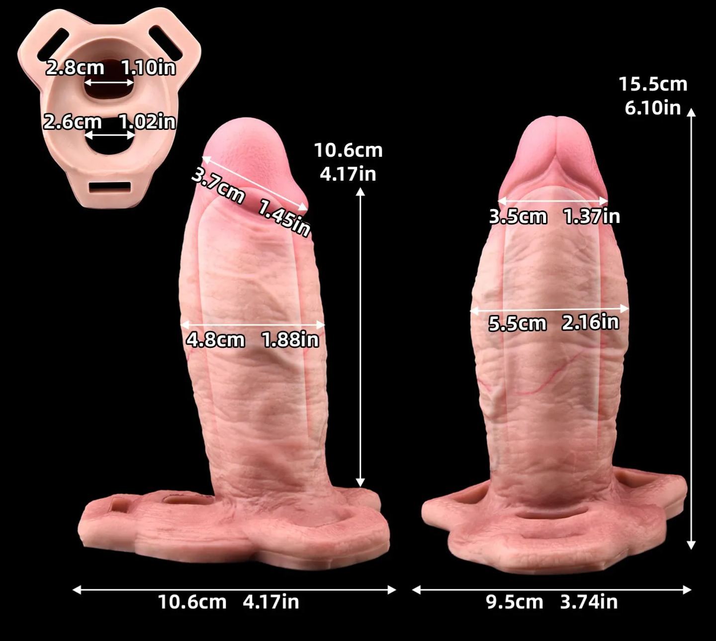 Roy Realistic Silicone Penis Sleeve - Dual Use Light/Dark Skin Tone Extension & Thickening Device