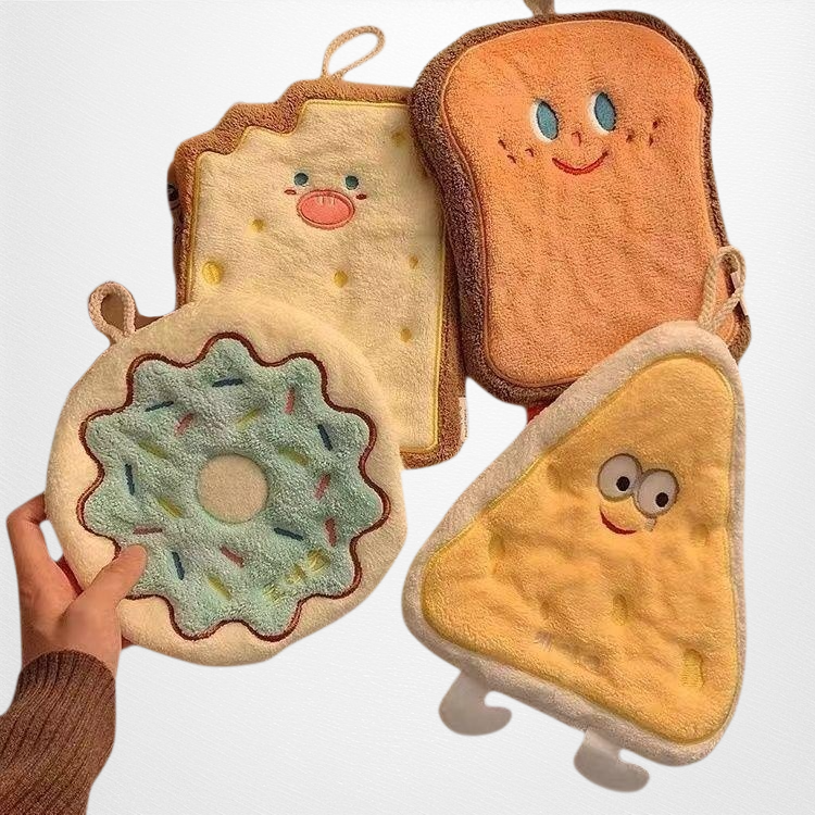 Cute, thickened, quick-drying hanging hand towel