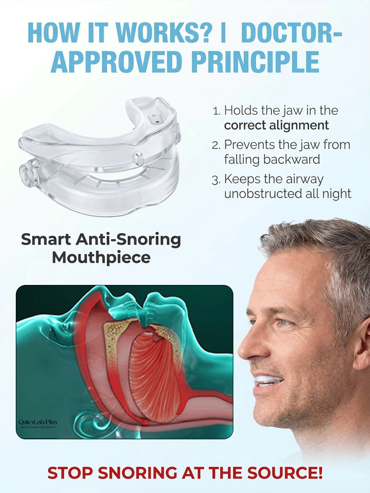 [Doctor Recommended] Professional Smart Anti-Snoring Device【Stop snoring in 1 second and restore deep sleep.】