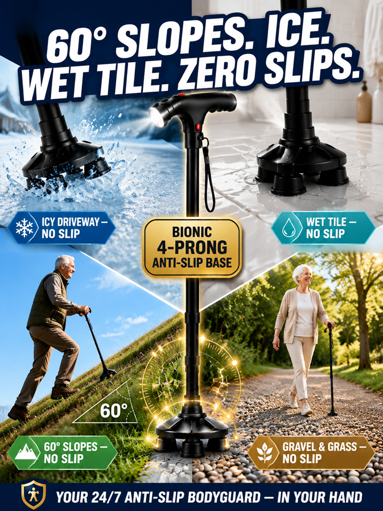 A 5-in-1 multi-functional smart safety cane, a must-have for every home!