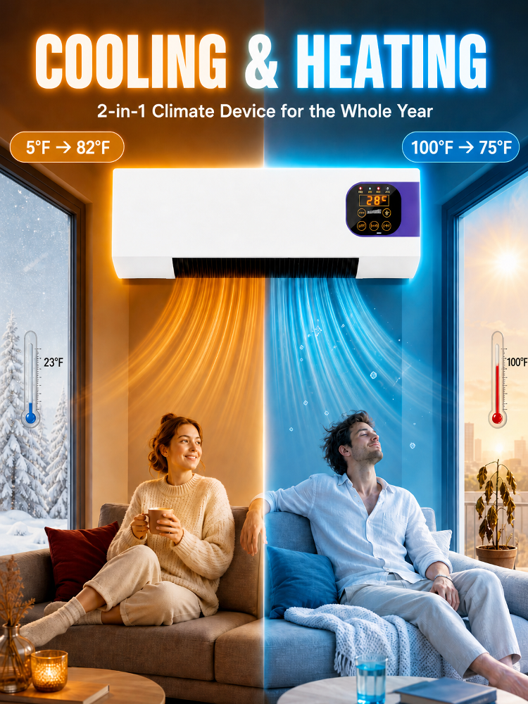 【Cools down in 3 seconds, a summer essential!】Wall-mounted Heating and Cooling Air Conditioner【One unit is equivalent to four, meeting all your needs!】